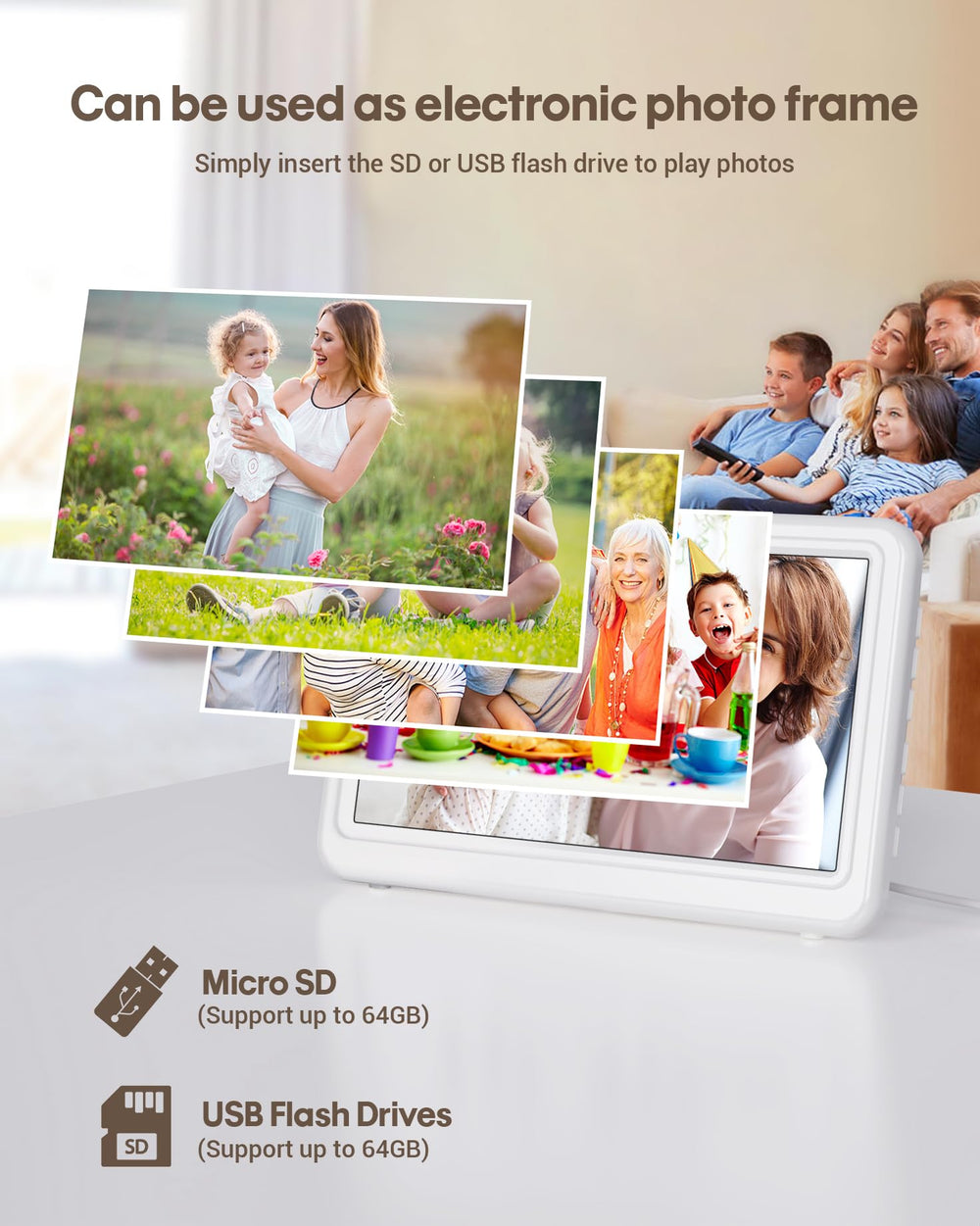 Roxicosly affichage cadre photo lecture d'images souvenir familial
