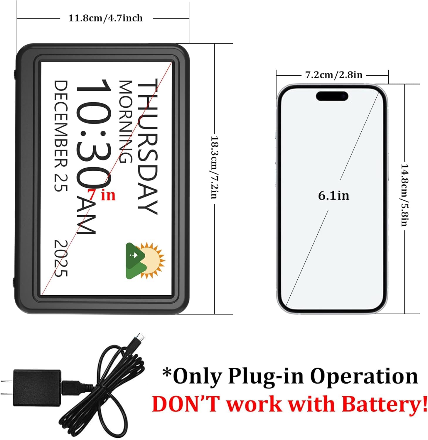 Roxicosly port SD et USB pour lire photos et personnaliser affichage