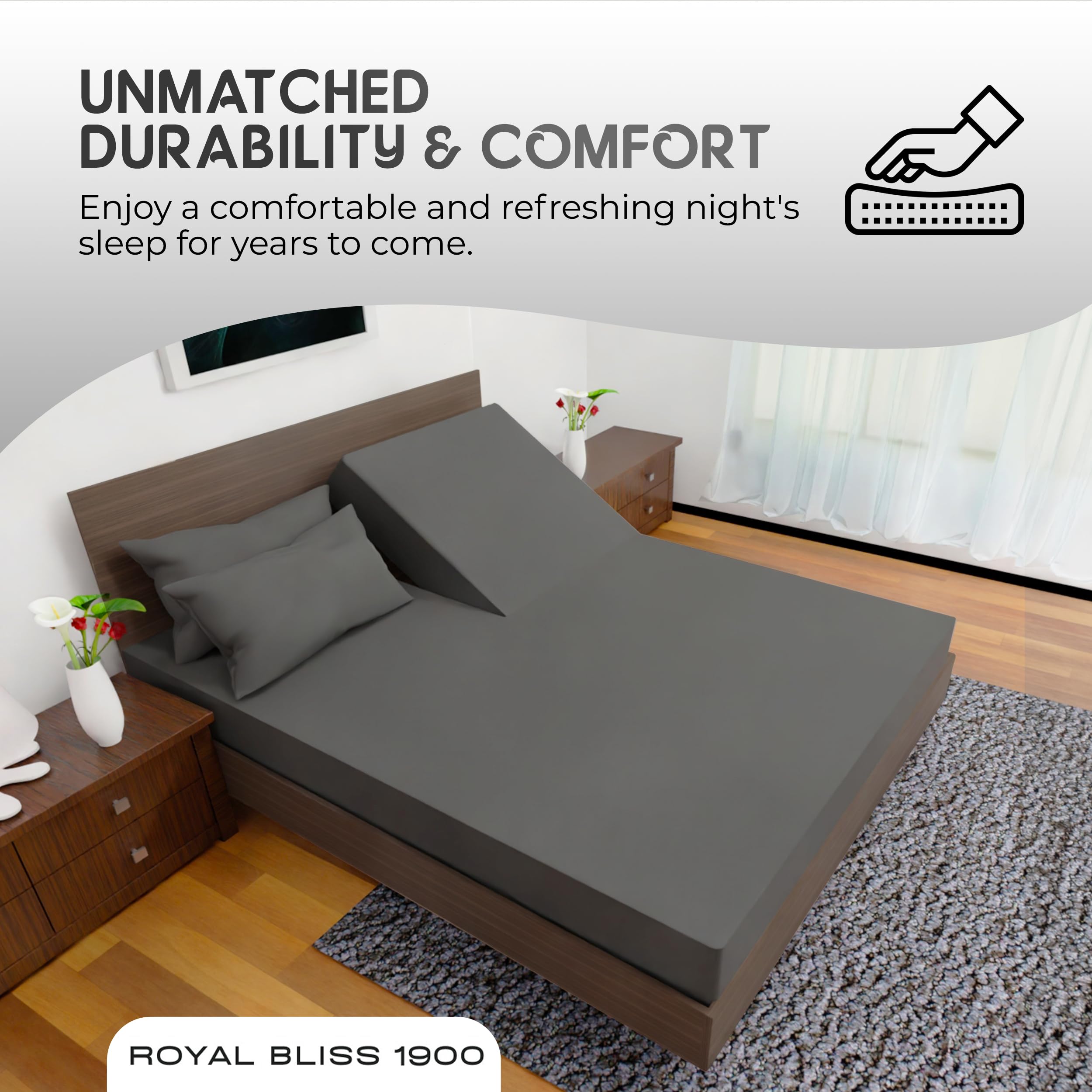 Royal Bliss 1900 lit dressé dans chambre moderne, apparence élégante