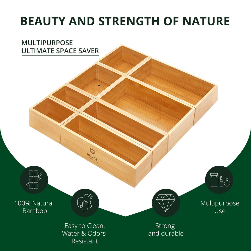ROYAL CRAFT WOOD boîtes installées dans un tiroir pour gain de place