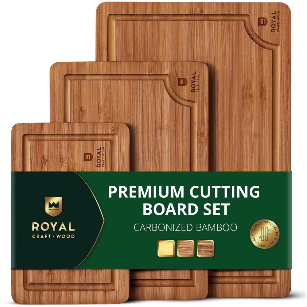 ROYAL CRAFT WOOD ensemble de trois planches face avant montrant tailles complémentaires et design