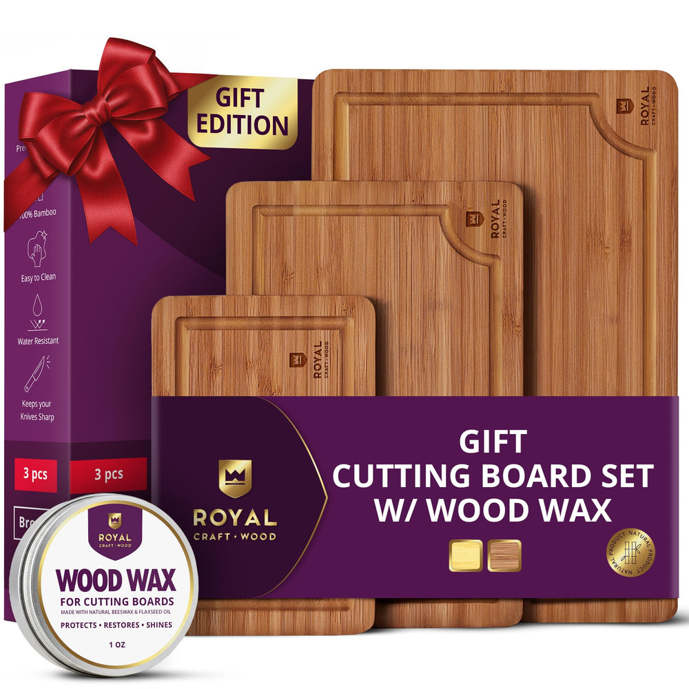 ROYAL CRAFT WOOD ensemble trois planches présenté à plat pour service pratique