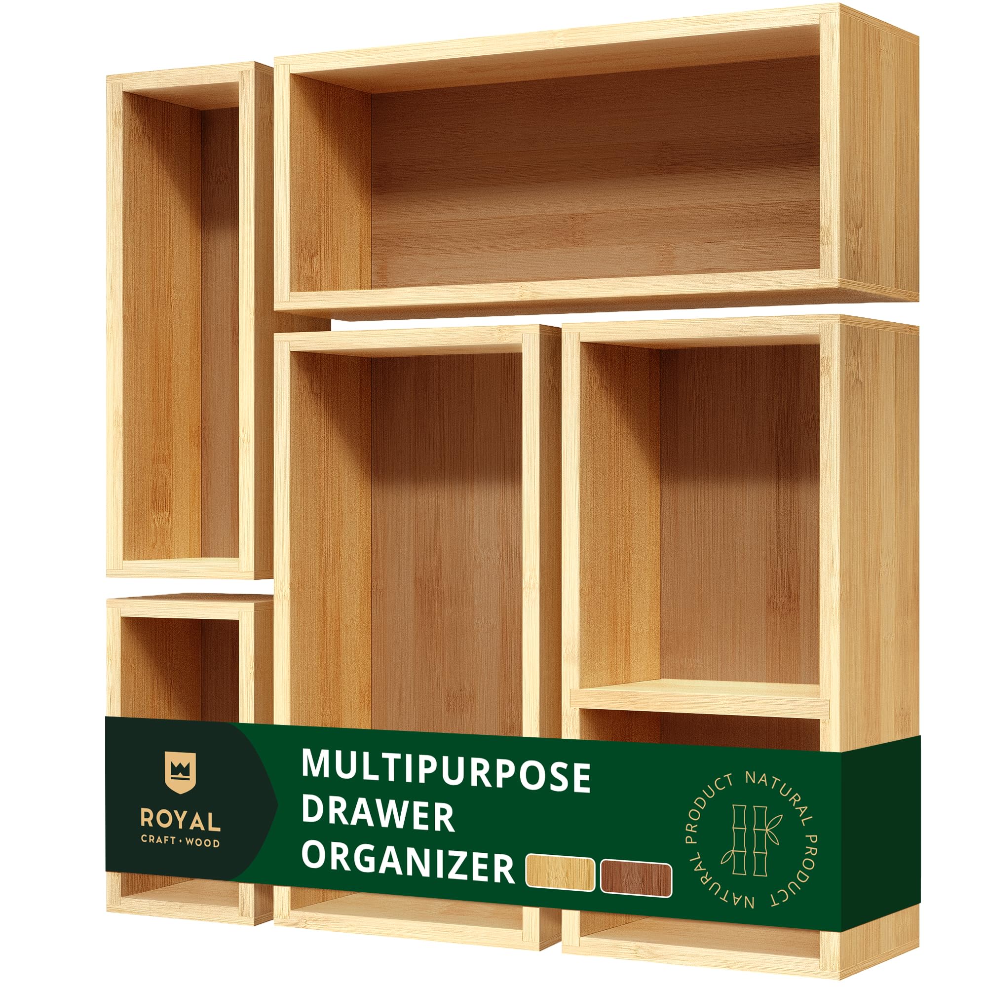 ROYAL CRAFT WOOD face avant du set montrant rangement élégant et gain d'espace