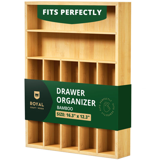 ROYAL CRAFT WOOD face avant du plateau en bambou, organise efficacement