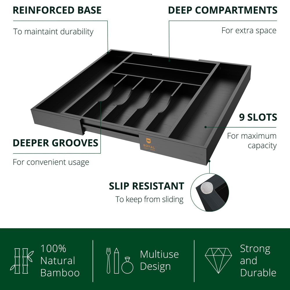 ROYAL CRAFT WOOD organisateur en tiroir cuisine pour accès rapide aux couverts