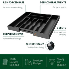 ROYAL CRAFT WOOD organisateur en tiroir cuisine pour accès rapide aux couverts