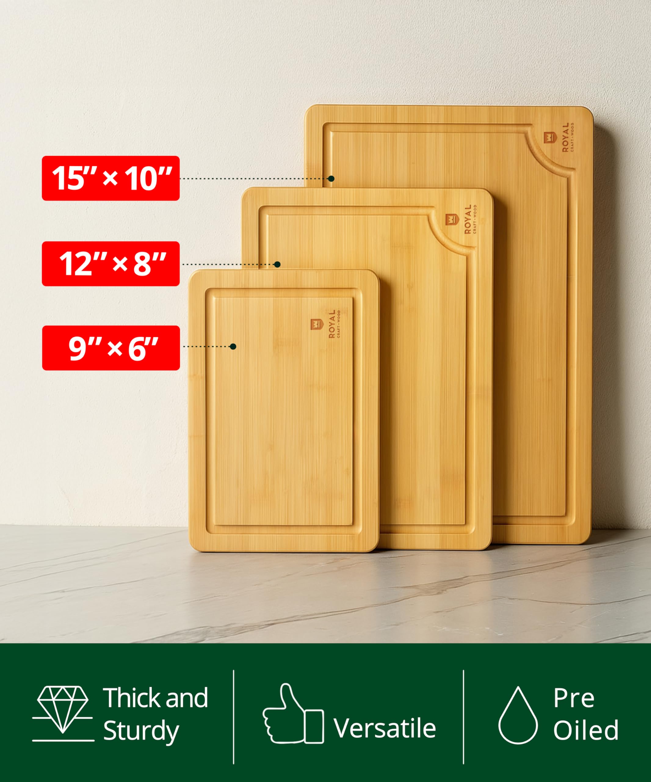 ROYAL CRAFT WOOD planche en usage découpant viande sans abîmer couteau