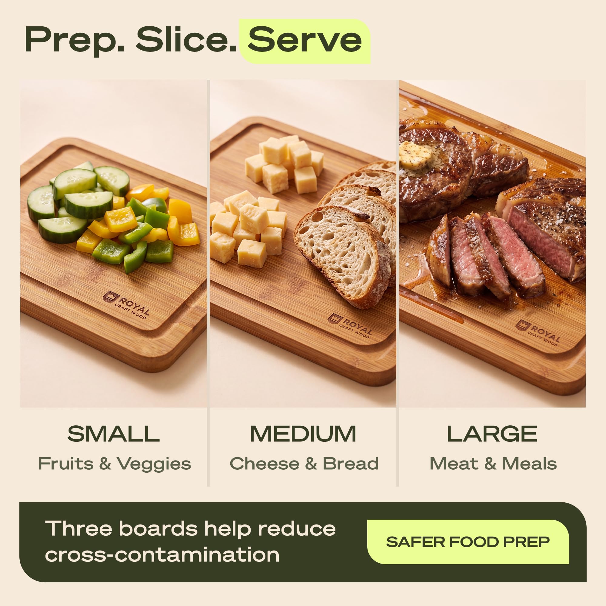 ROYAL CRAFT WOOD planche utilisée pour servir charcuterie et fromages pour présentation soignée