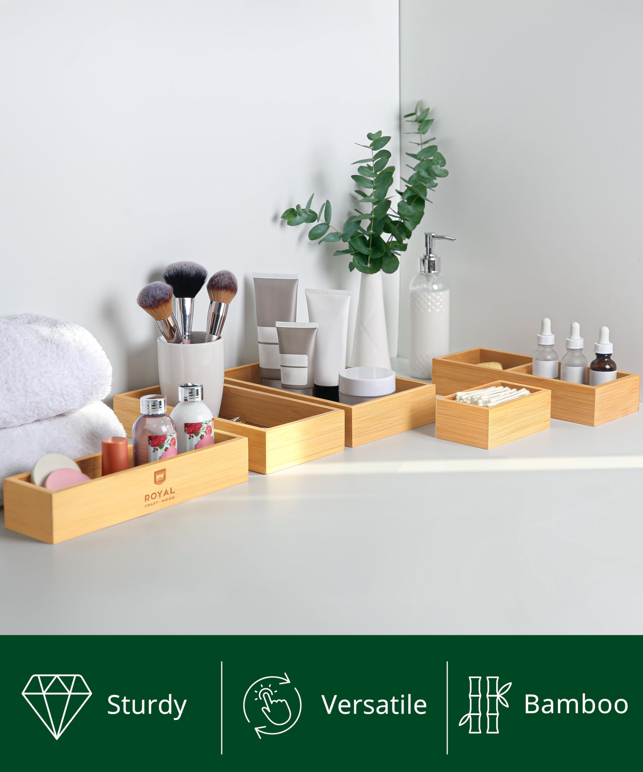 ROYAL CRAFT WOOD plateau bijoux sur coiffeuse pour visibilité et protection des pièces