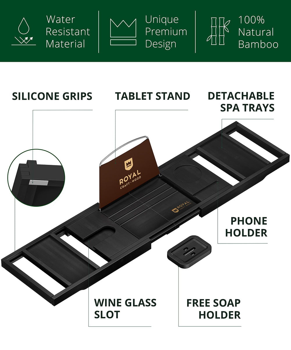 ROYAL CRAFT WOOD support tablette et livre stabilise lecture pendant bain
