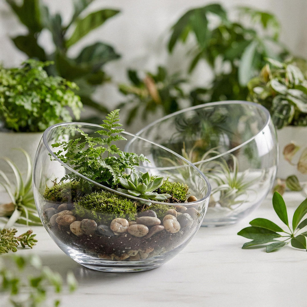 Royal Imports bol en usage avec fleurs, met en valeur compositions florales
