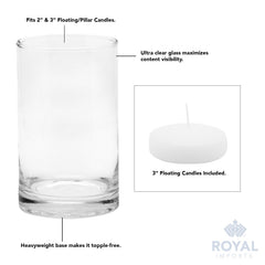 Royal Imports vase rempli d'eau avec bougie flottante pour ambiance immédiate