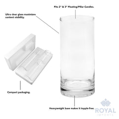 Vase Royal Imports avec bougie flottante créant centre de table lumineux
