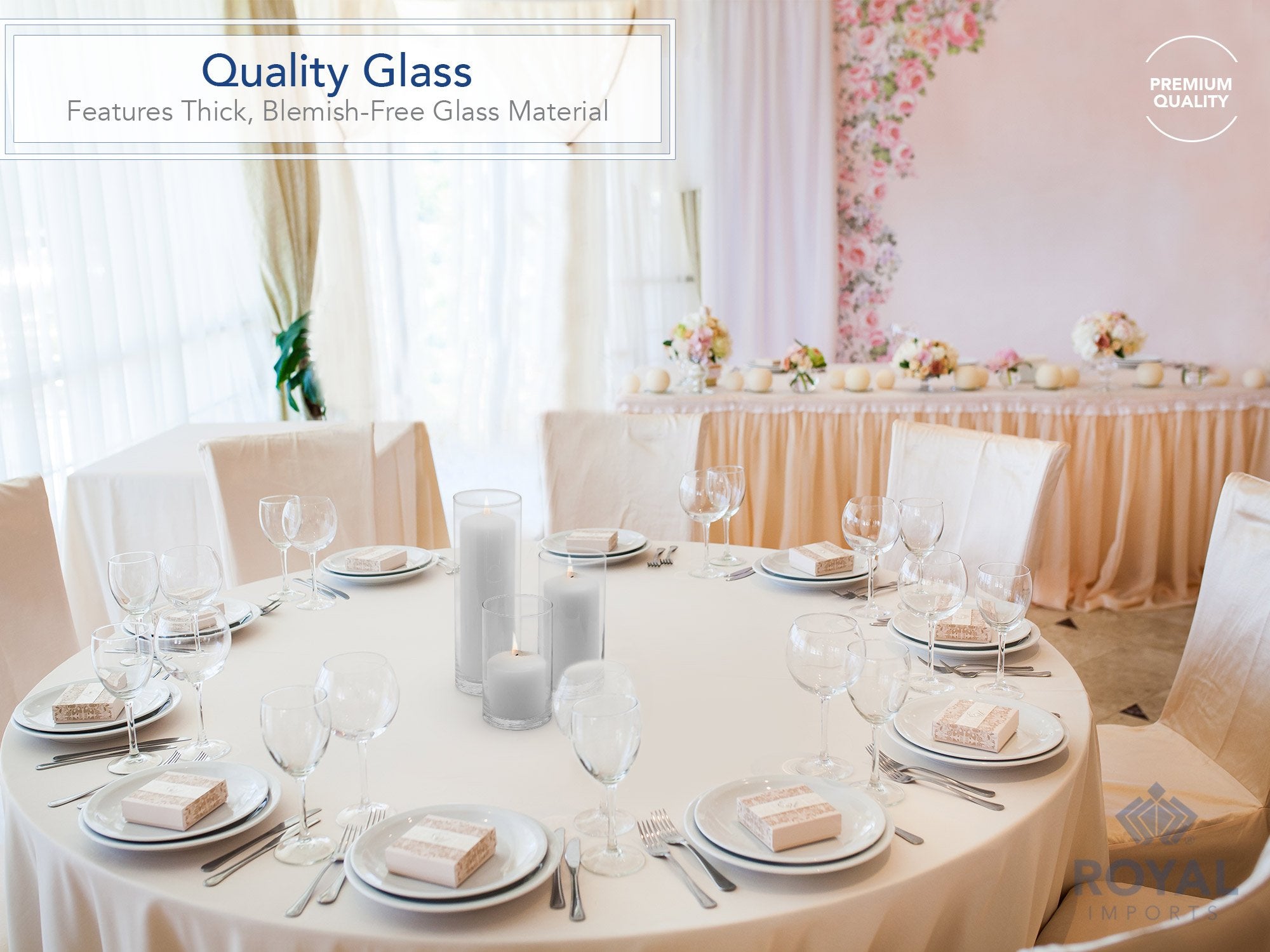 Décoration de mariage avec vases Royal Imports pour ambiance raffinée