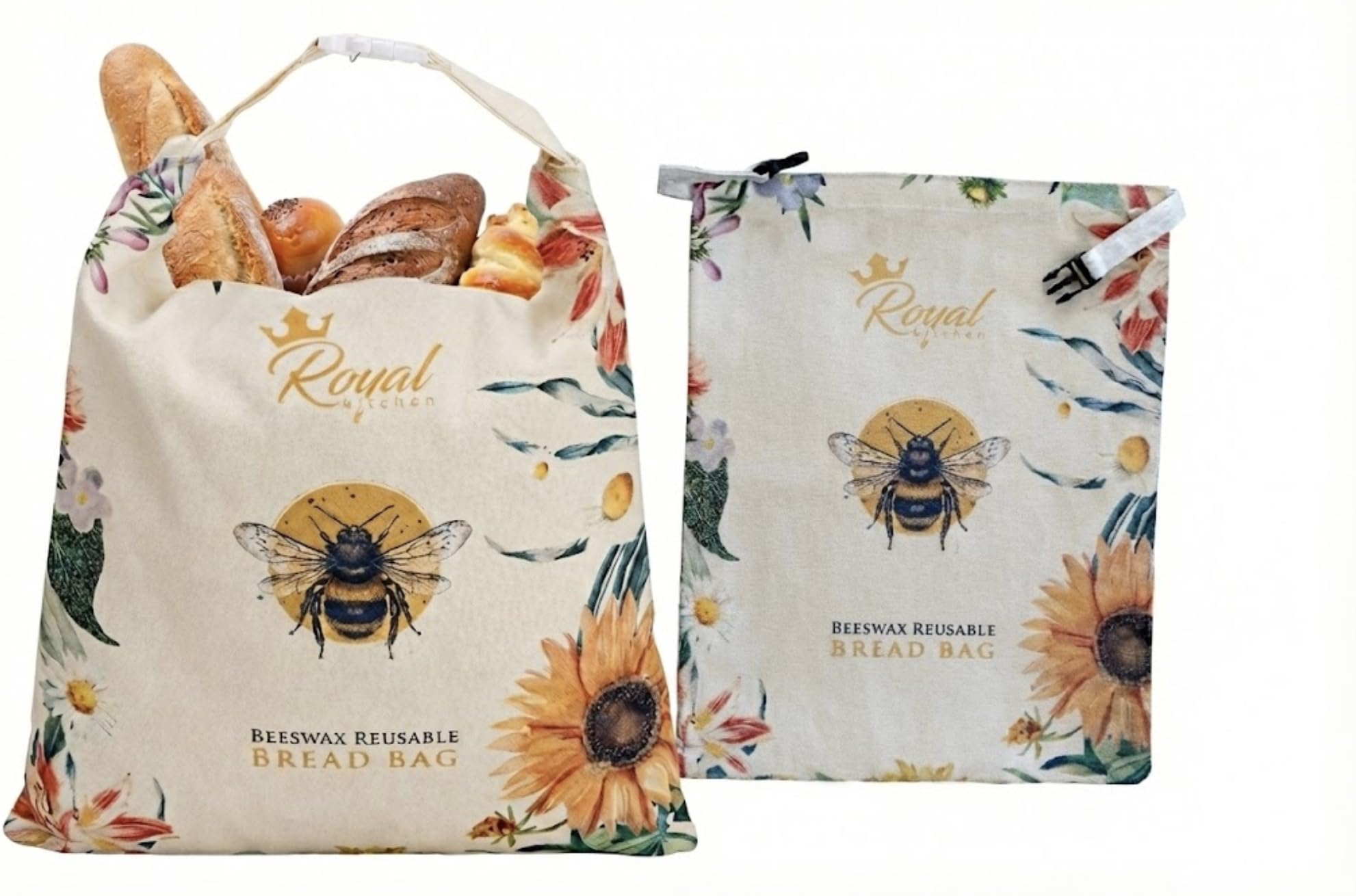 Royal Kitchen sac à pain à côté d'une règle pour montrer taille XL