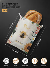 Royal Kitchen sac contenant une miche de pain pour préserver croûte et mie