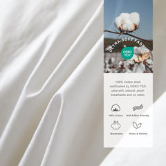 Royoliving détail de la housse en coton biologique, respirabilité et douceur