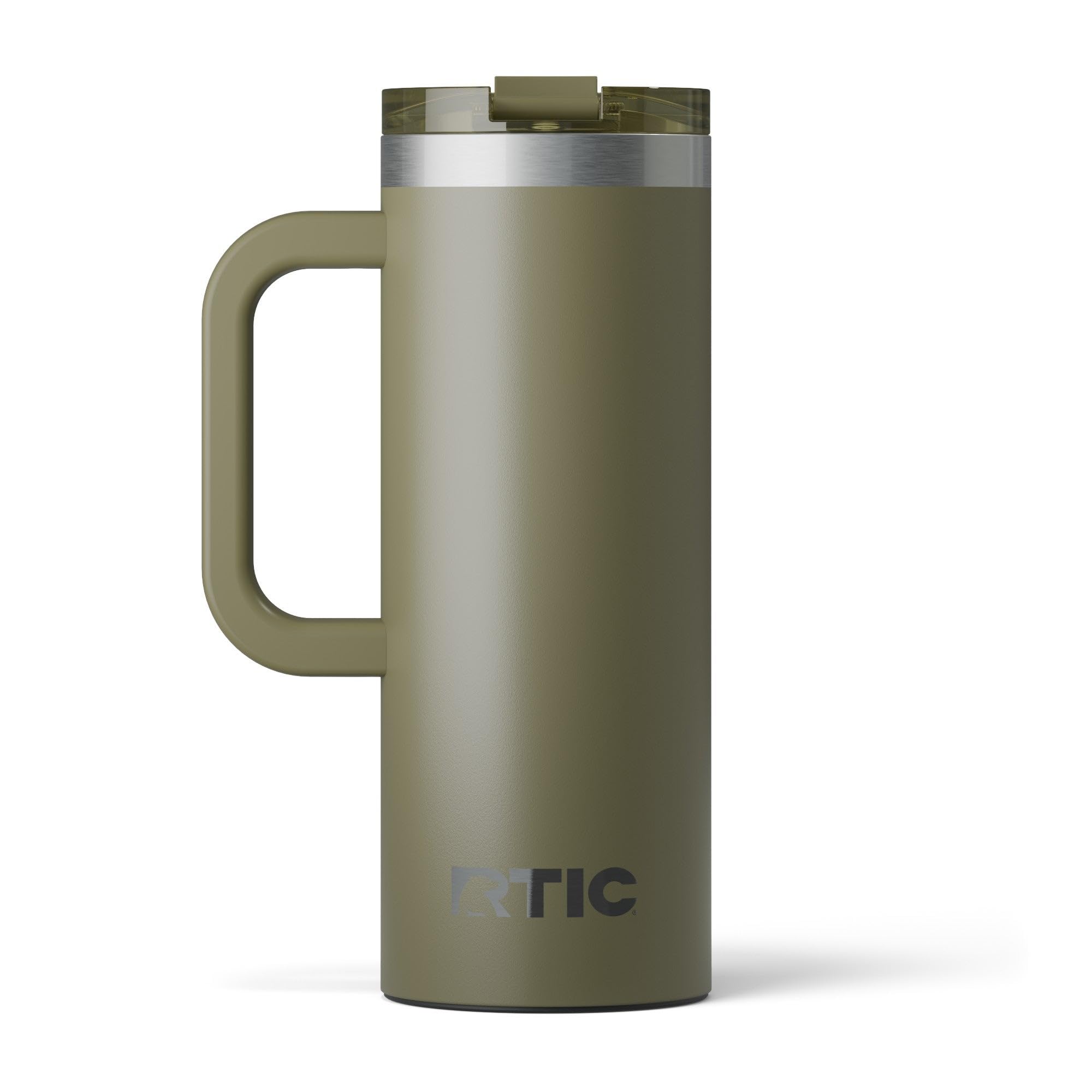RTIC gobelet 20oz face olive montrant design robuste et finition