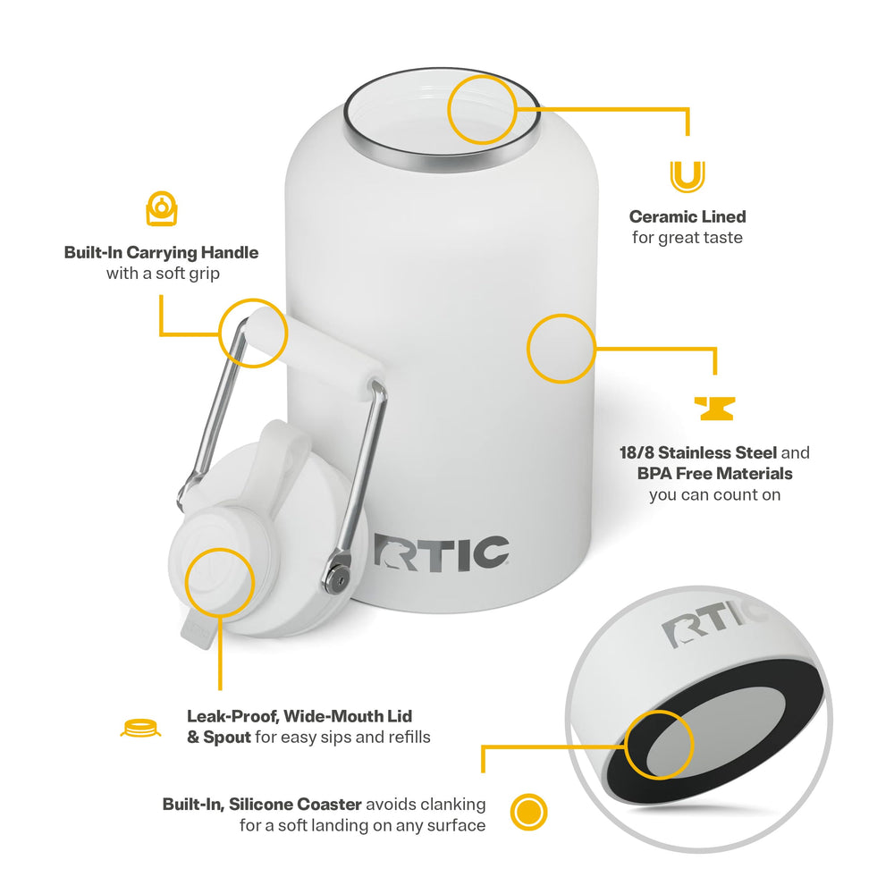 RTIC Outback Jug intérieur céramique préservant le goût des boissons