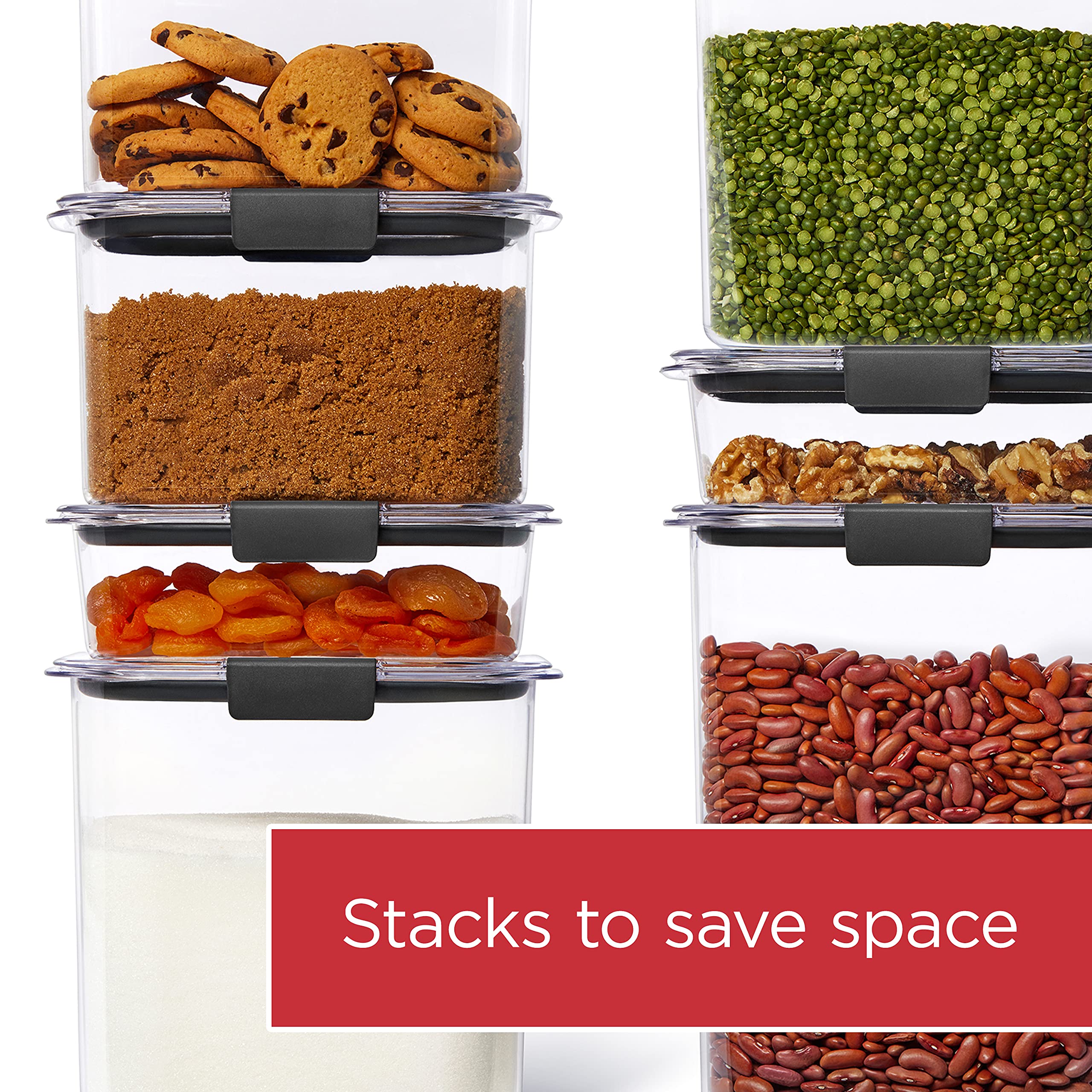 Rubbermaid Brilliance comparaison des tailles illustrant capacités variées