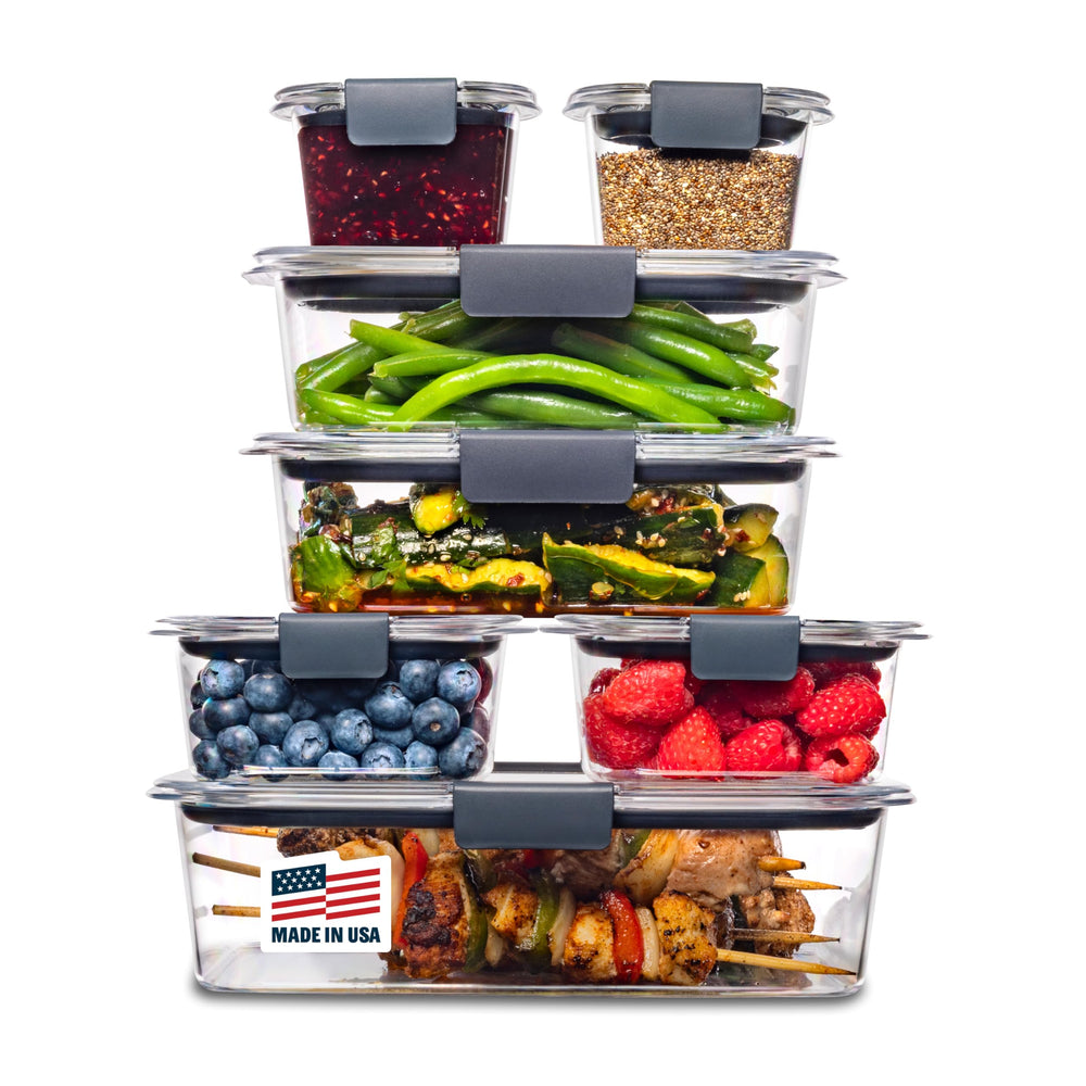 Rubbermaid Brilliance vue avant avec couvercle ouvert montrant l'étanchéité