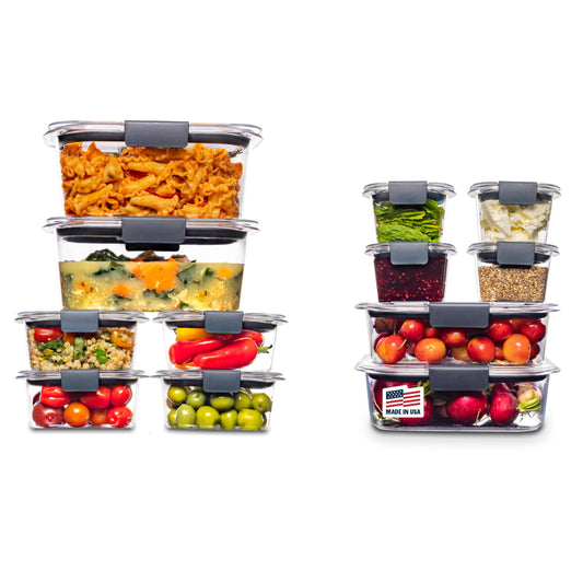 Rubbermaid Brilliance face avant ensemble montrant transparence et organisation
