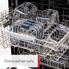 Rubbermaid Brilliance matière Tritan translucide montrant visibilité et durabilité