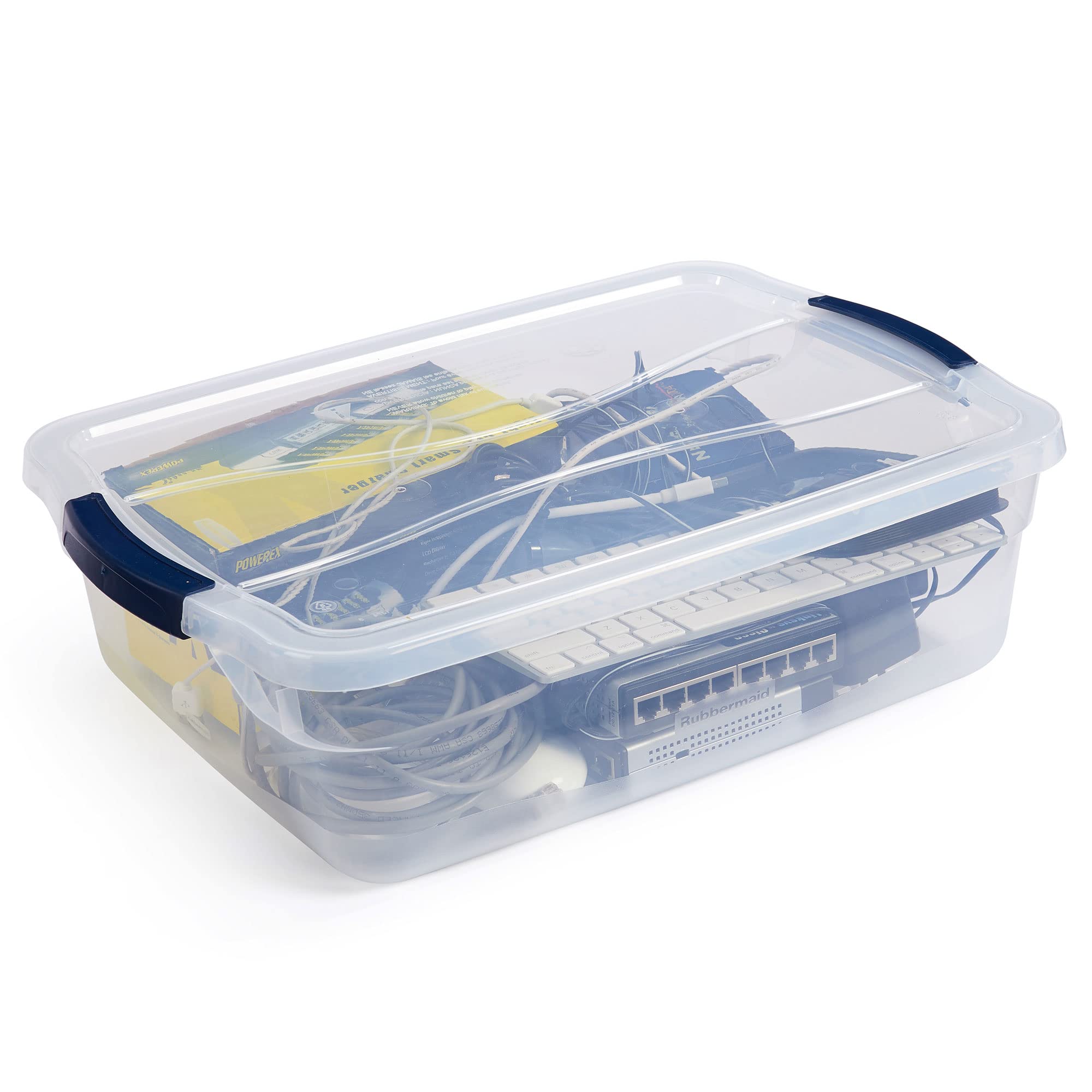 Rubbermaid Cleverstore gros plan du couvercle encastré pour empiler solidement