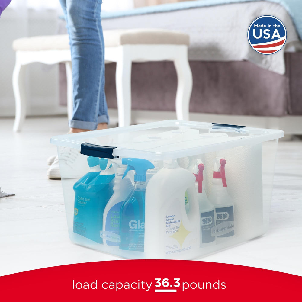 Rubbermaid comparaison d'échelle avec une main pour visualiser les dimensions