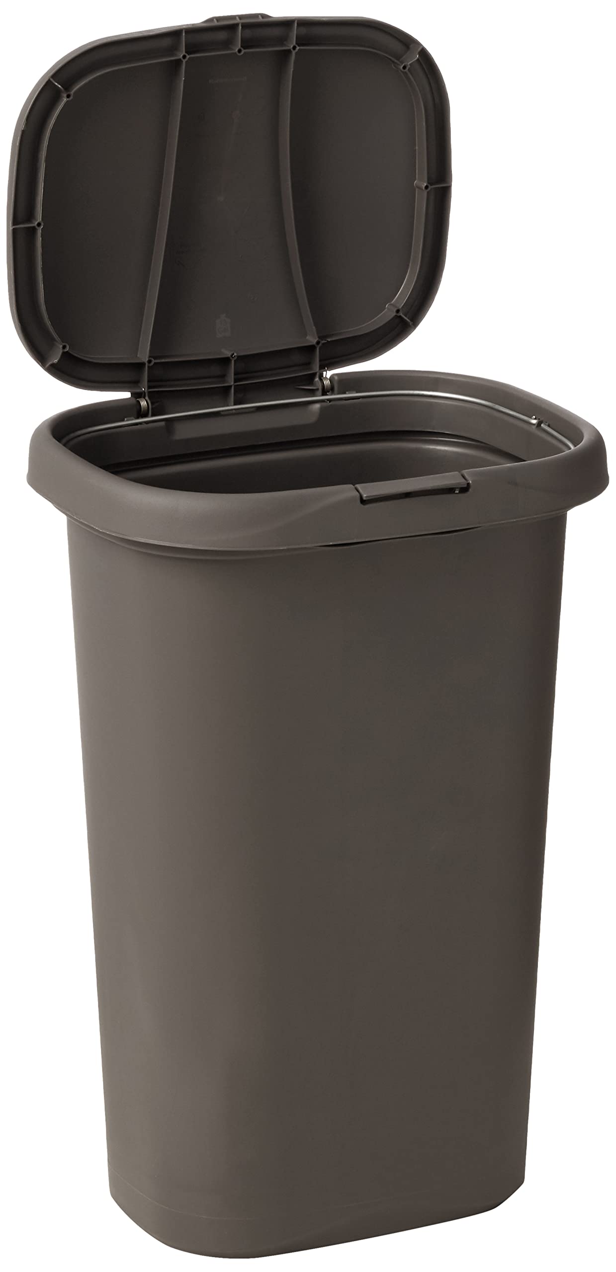 Rubbermaid gros plan du couvercle à ressort pour ouverture d'une touche
