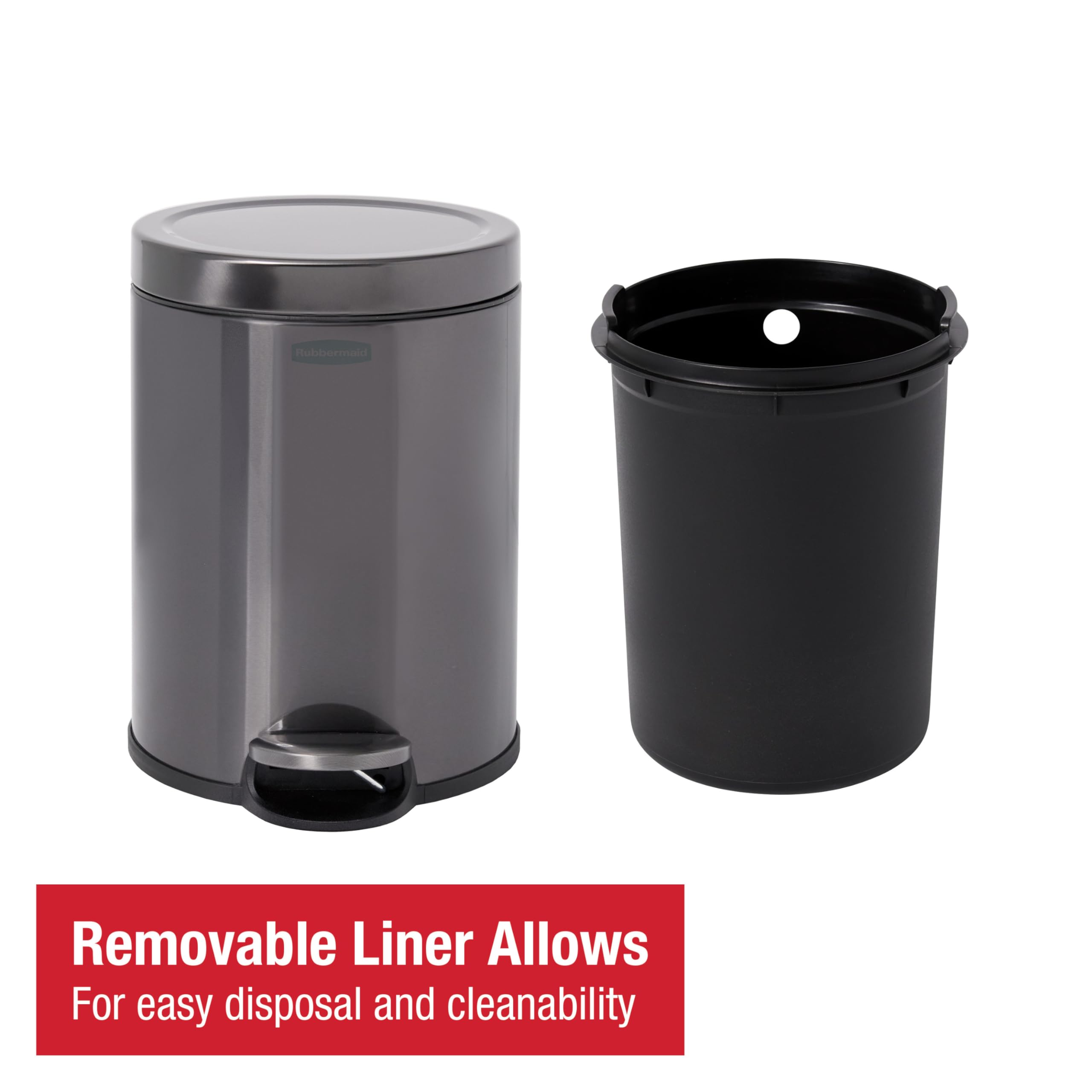 Rubbermaid comparaison taille avec livres, montre encombrement réduit