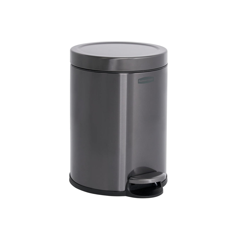 Rubbermaid vue de face poubelle charcoal, design compact et élégant