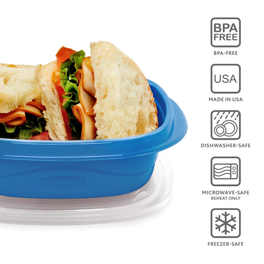 Rubbermaid gros plan du couvercle texturé montrant empilement sûr