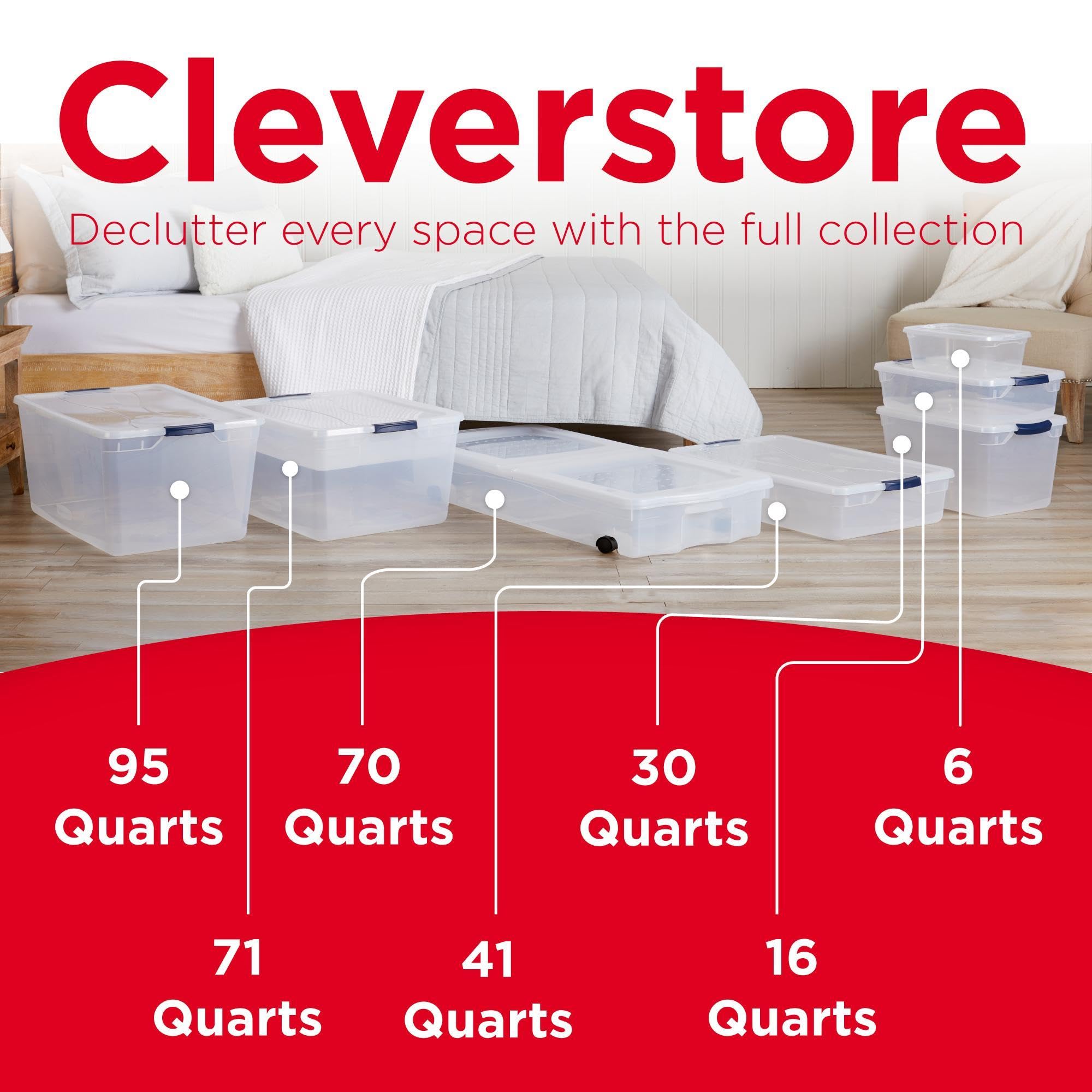 Rubbermaid intérieur rempli d'objets facilitant l'identification sans ouvrir