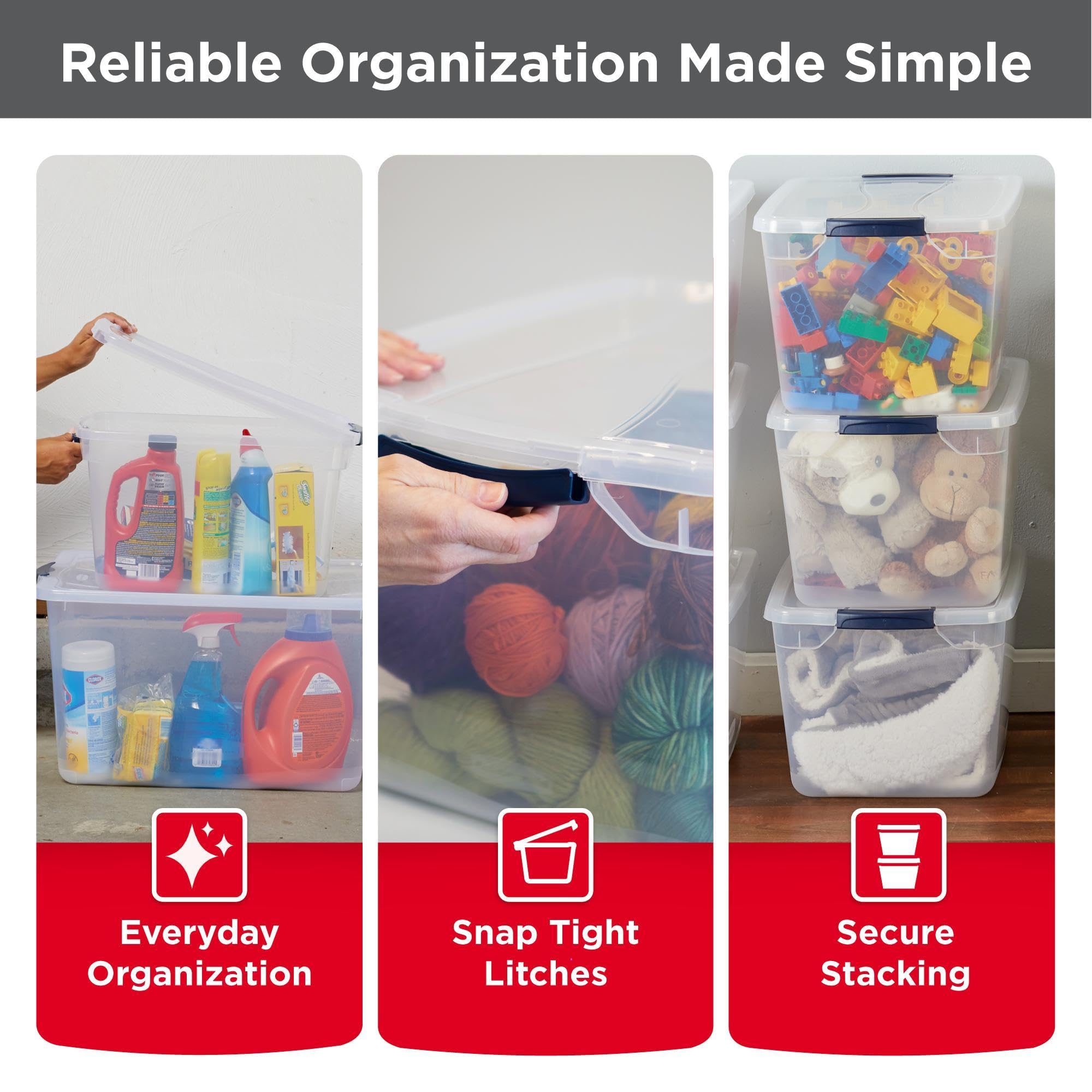 Rubbermaid poignée encastrée pour transport facile et prise sûre