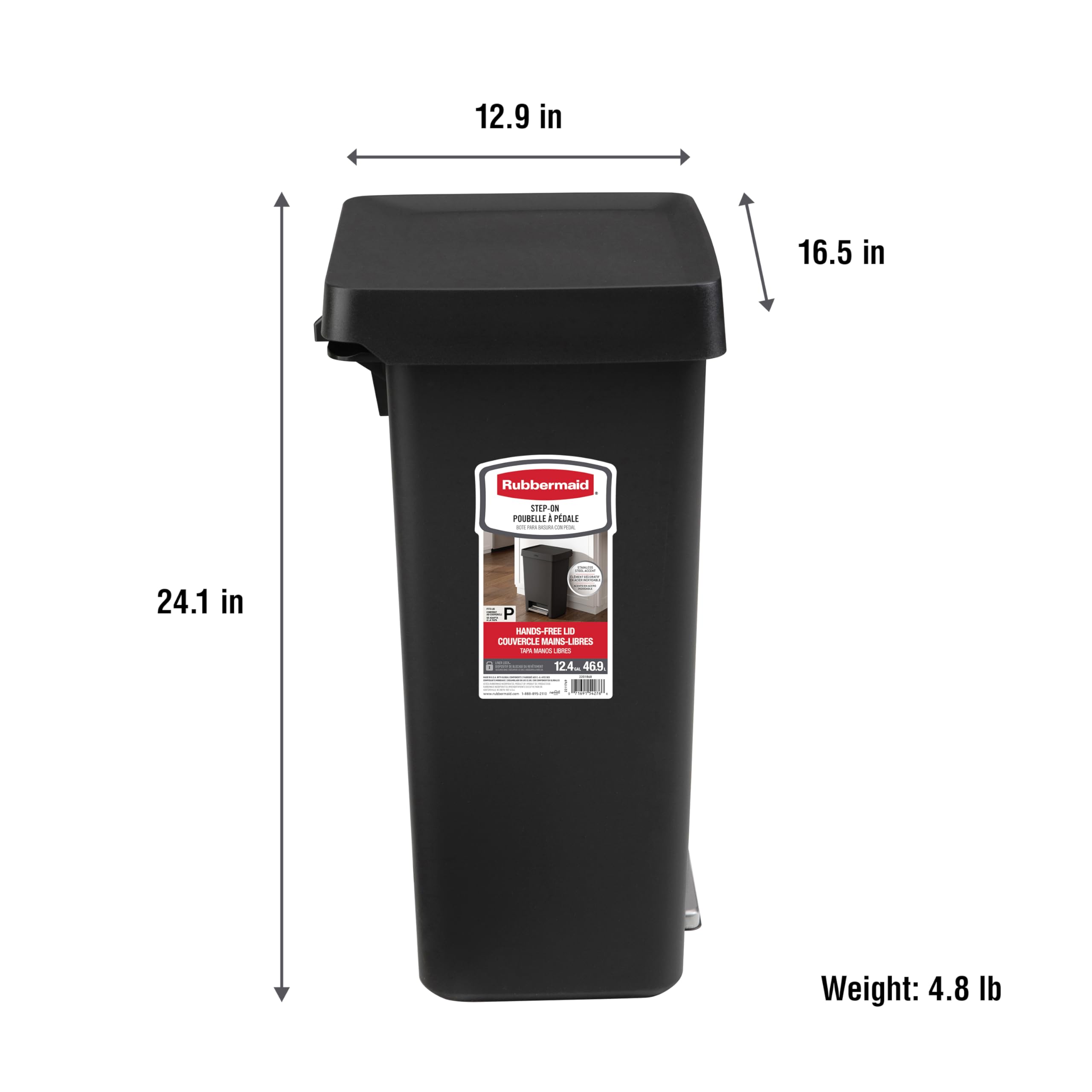 Rubbermaid poubelle placée dans une cuisine moderne illustrant intégration décorative