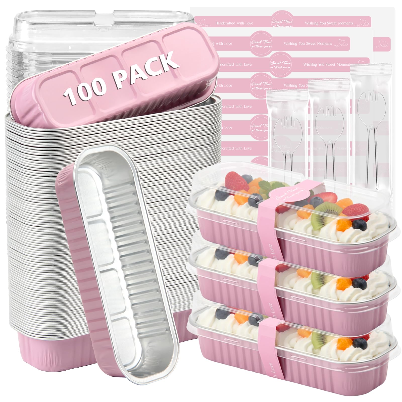 Ruckae face avant du paquet rose avec 100 moules, pratique pour événements