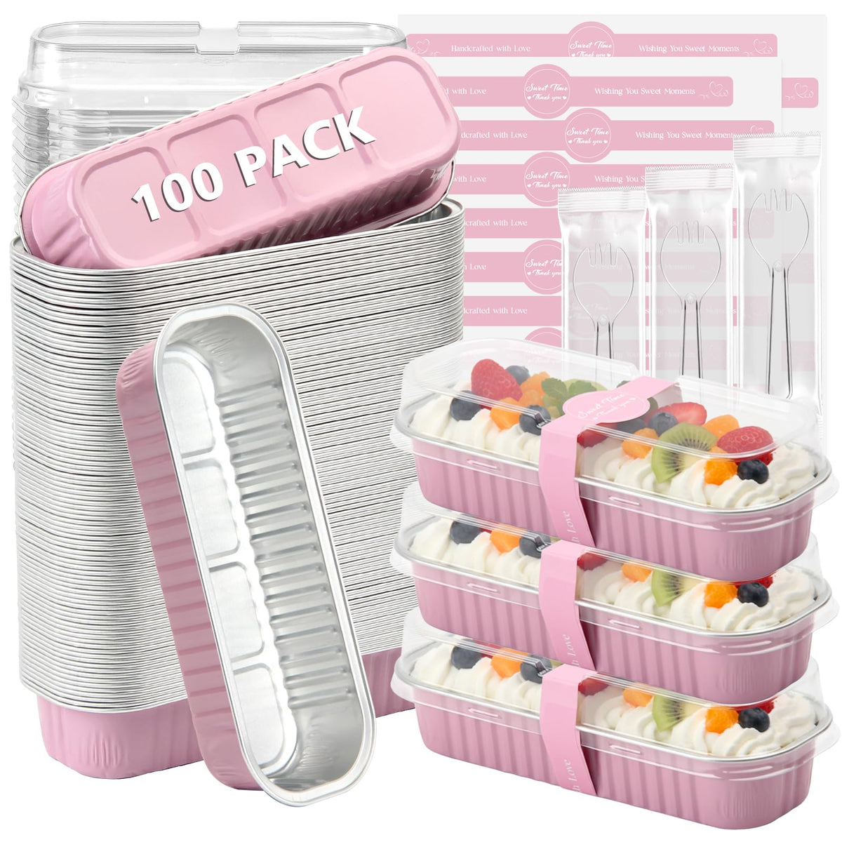 Ruckae face avant du paquet rose avec 100 moules, pratique pour événements