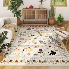 Rugcomf face avant montrant motif floral et chat et ambiance cosy