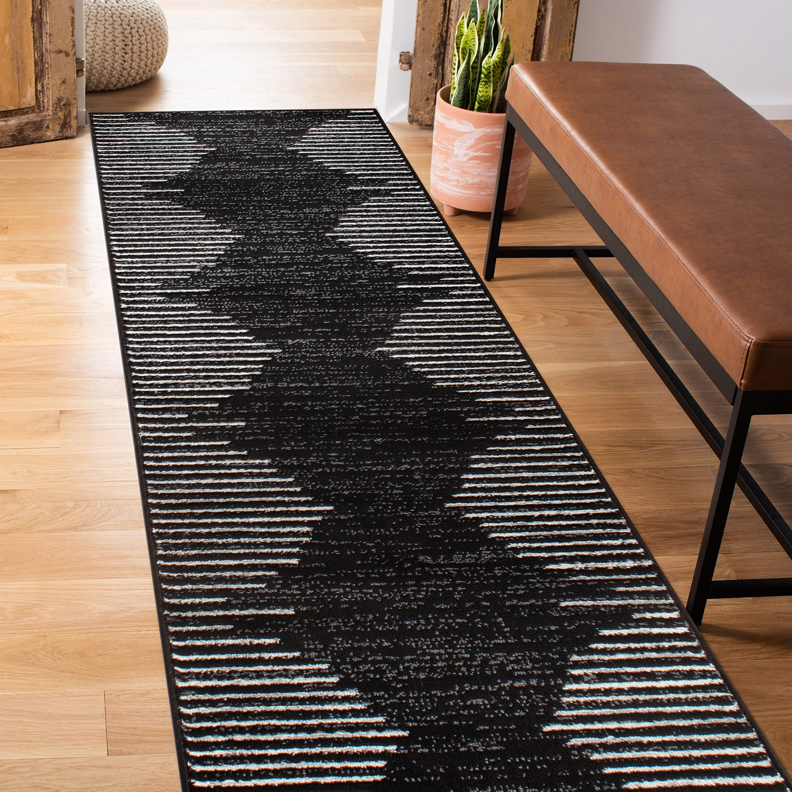 Rugshop tapis coureur vue avant, style bohème et entrée élégante