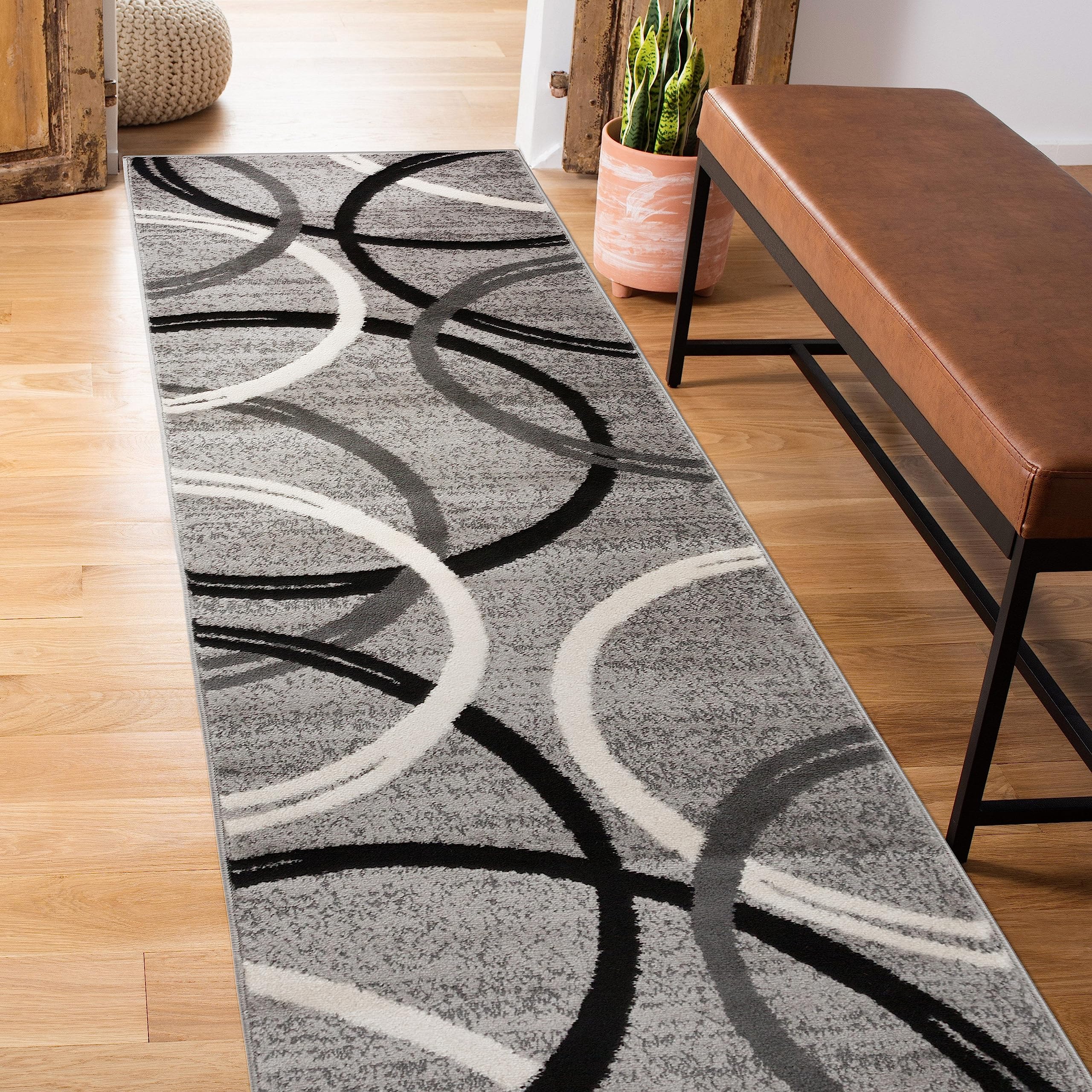 Rugshop tapis vue face motif ondulé apporte modernité