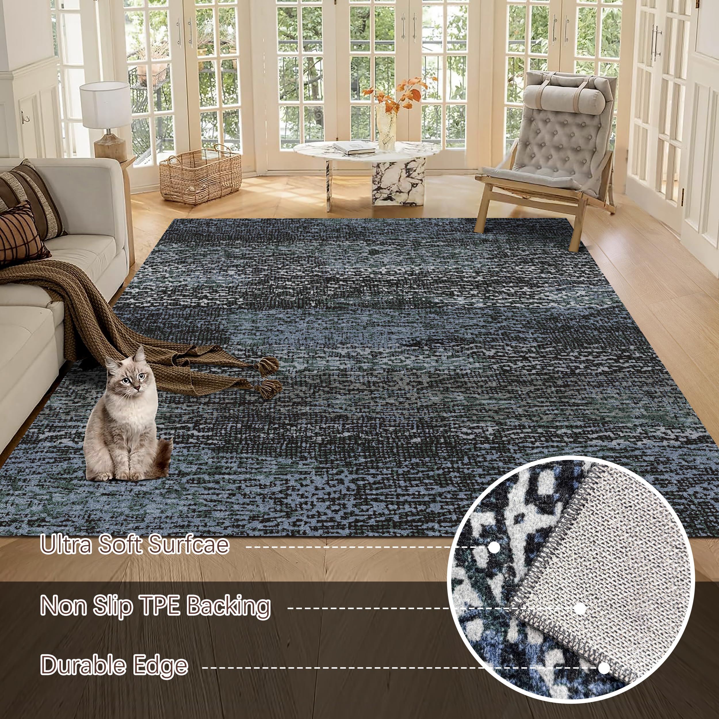 RUGSURE tapis en situation salon ajoutant charme et protection