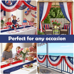 RunNico chemin de table posé sur une table décorée apportant ambiance patriotique
