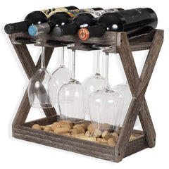 Rustic State vue avant du range-vins noyer, organisation compacte