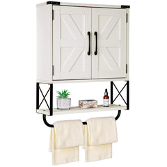 RUSTOWN armoire murale vue frontale ouverte montrant rangement organisé