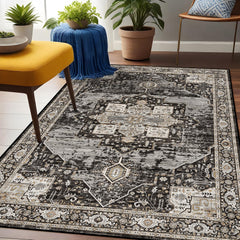 RUUGME vue d'ensemble du tapis 3x5 noir, apporte confort et style