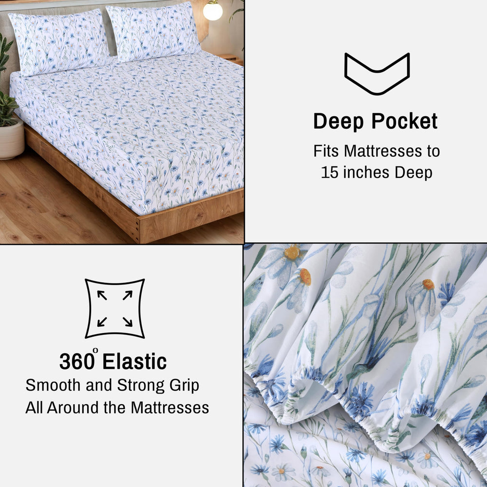 RUVANTI drap-housse sur matelas épais illustrant adaptabilité 10–15 pouces