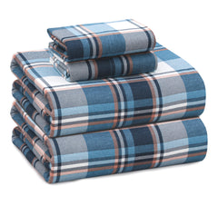 RUVANTI ensemble de draps en flanelle montrant la face et finition, confort instantané