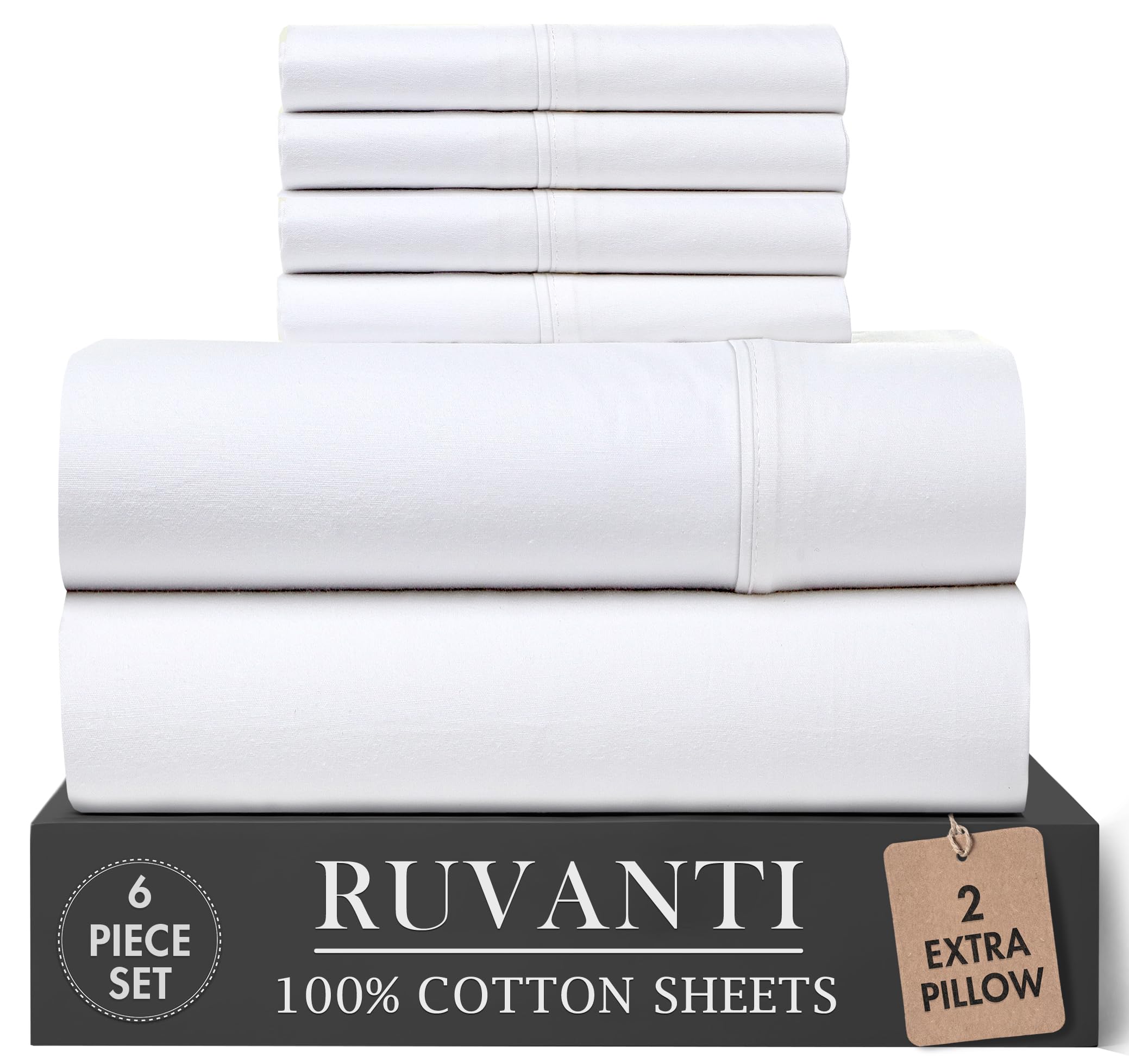 RUVANTI ensemble draps king face avant montrant finition nette et blanc lumineux pour style hôtelier