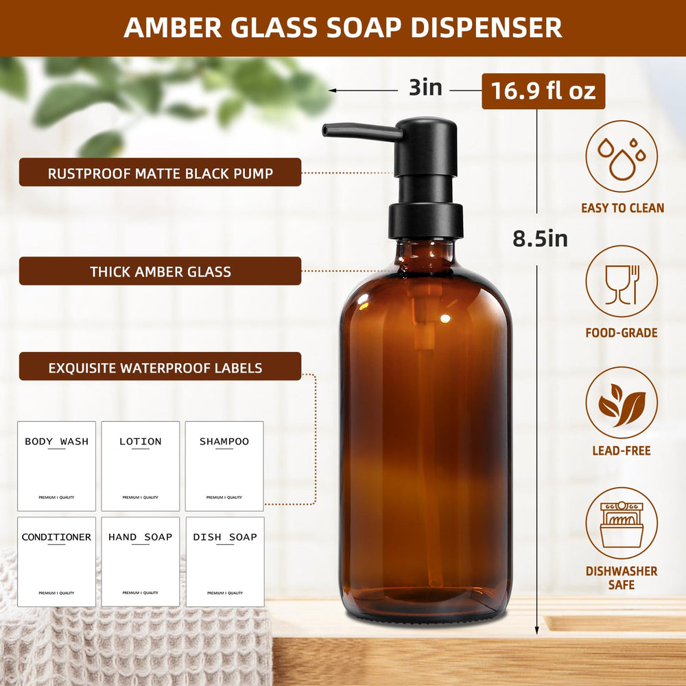 RYTOXILO flacon en verre ambré avec pompe robuste réutilisable